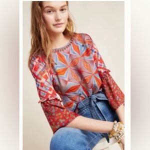 Anthropologie Camillia bell- sleeved blouse (petite XS)